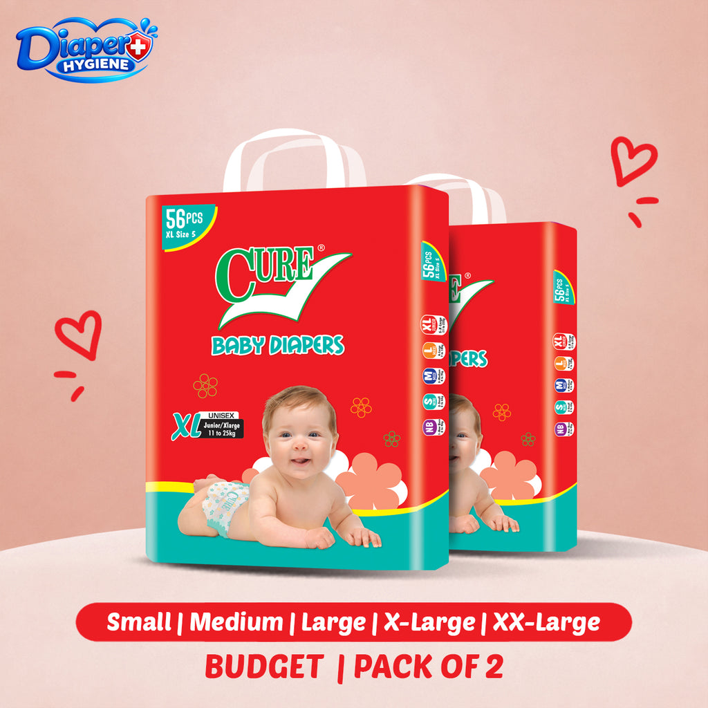 Cure Budget Baby Diaper Pack of 2 | Affordable Diapers