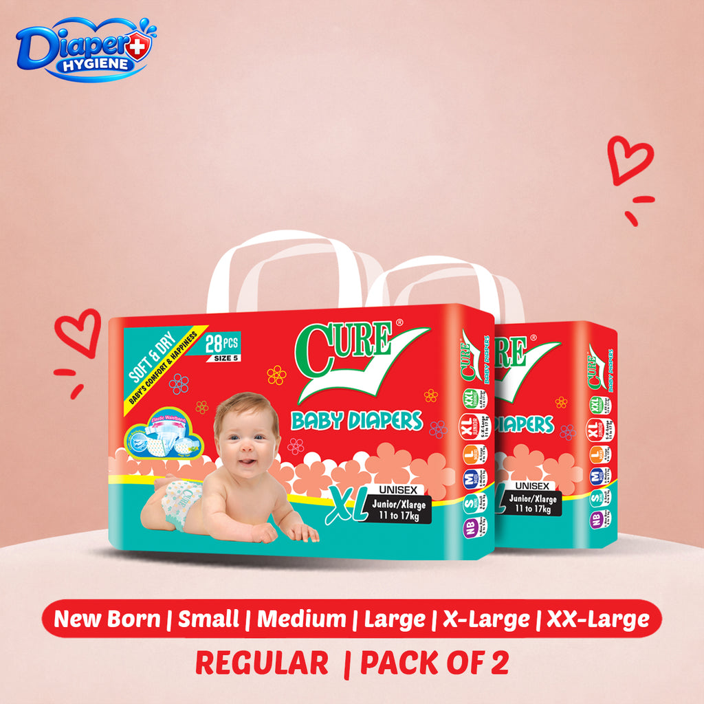 Cure Regular  Baby Diaper Pack of 2 | Soft & Comfortable Diapers