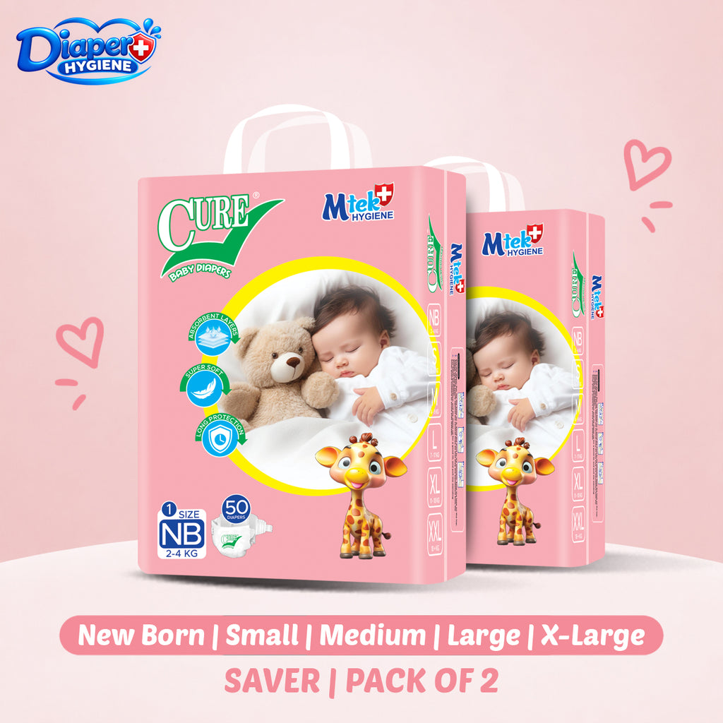 Cure Saver Baby Diaper Pack of 2 | Affordable & Comfortable Diapers