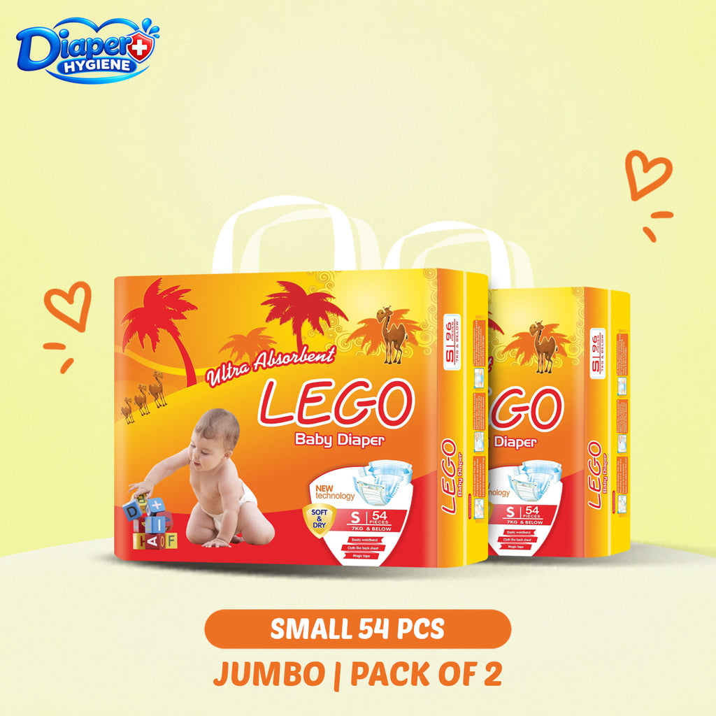Lego Jumbo Baby Diaper Pack of 2 | Soft & Comfortable Baby Care