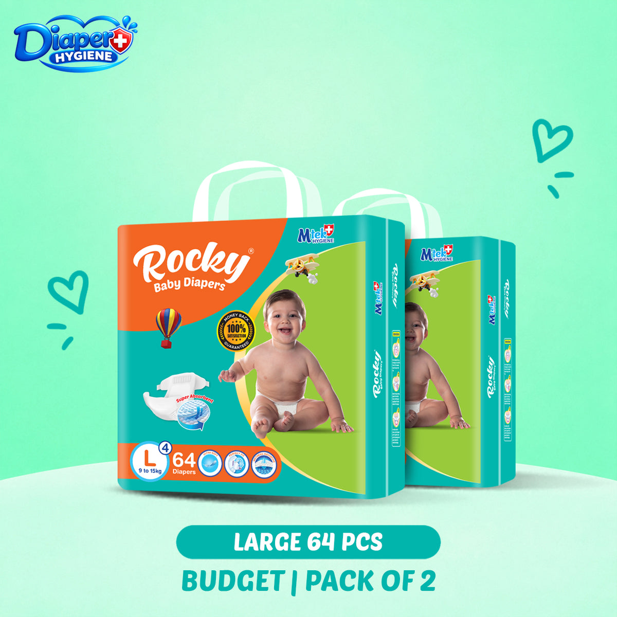 Rocky Budget Baby Diaper Pack of 2 | Affordable Baby  Diapers