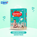 Romper Baby Diapers New Born 52 Pcs Saver Pack – Soft, Comfortable and Leak-Protective Baby Diapers